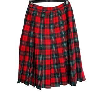 VTG Pendleton Tartan Plaid Skirt Pure Wool Pleated Long Made in USA 10 Petite